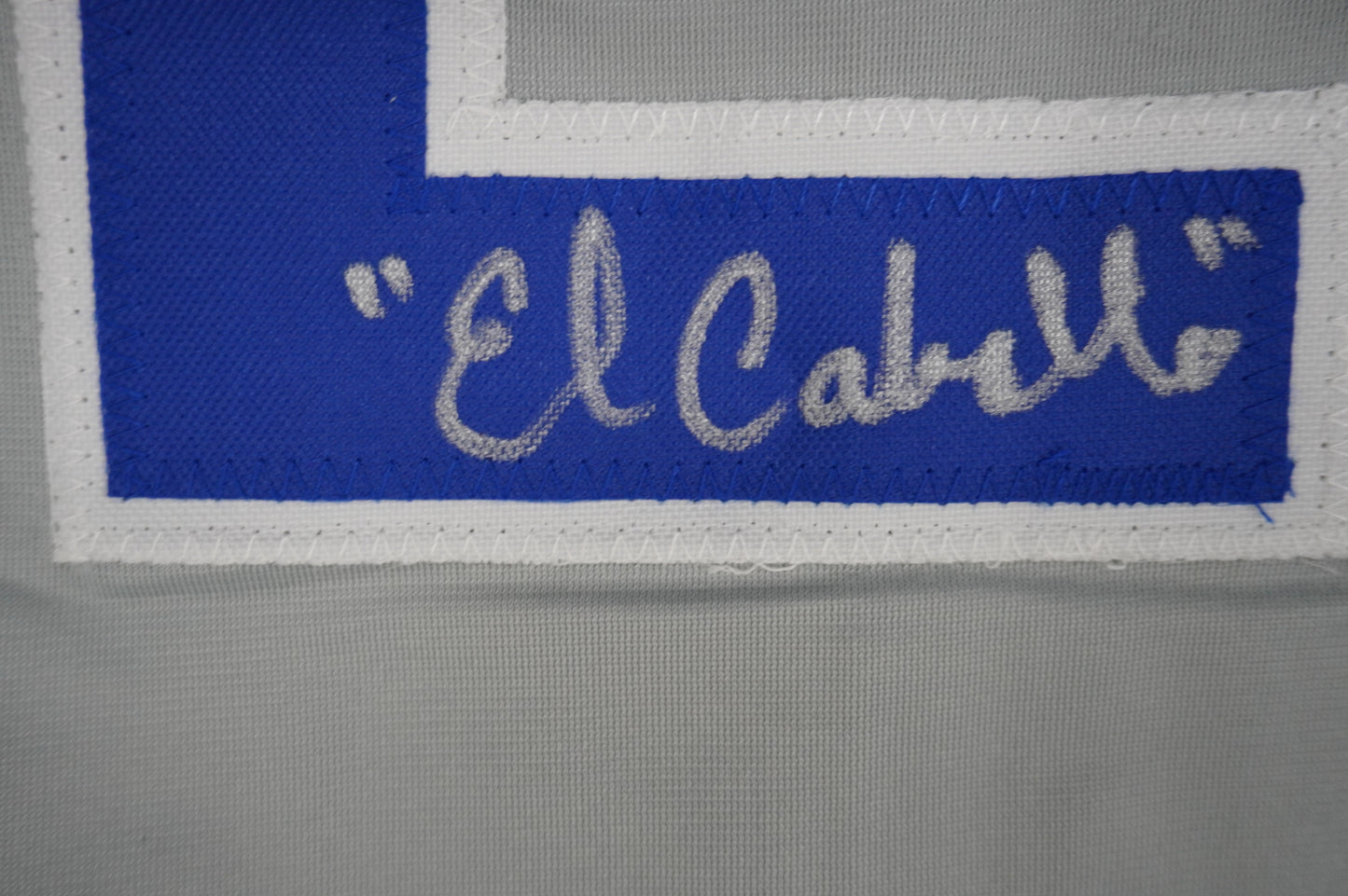 RUBEN SIERRA TEXAS RANGERS SIGNED ROAD JERSEY w/El Caballo BAS COA