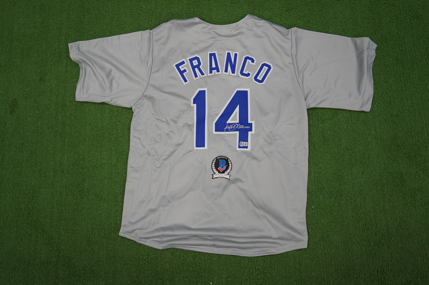 JULIO FRANCO TEXAS RANGERS SIGNED ROAD JERSEY BAS COA