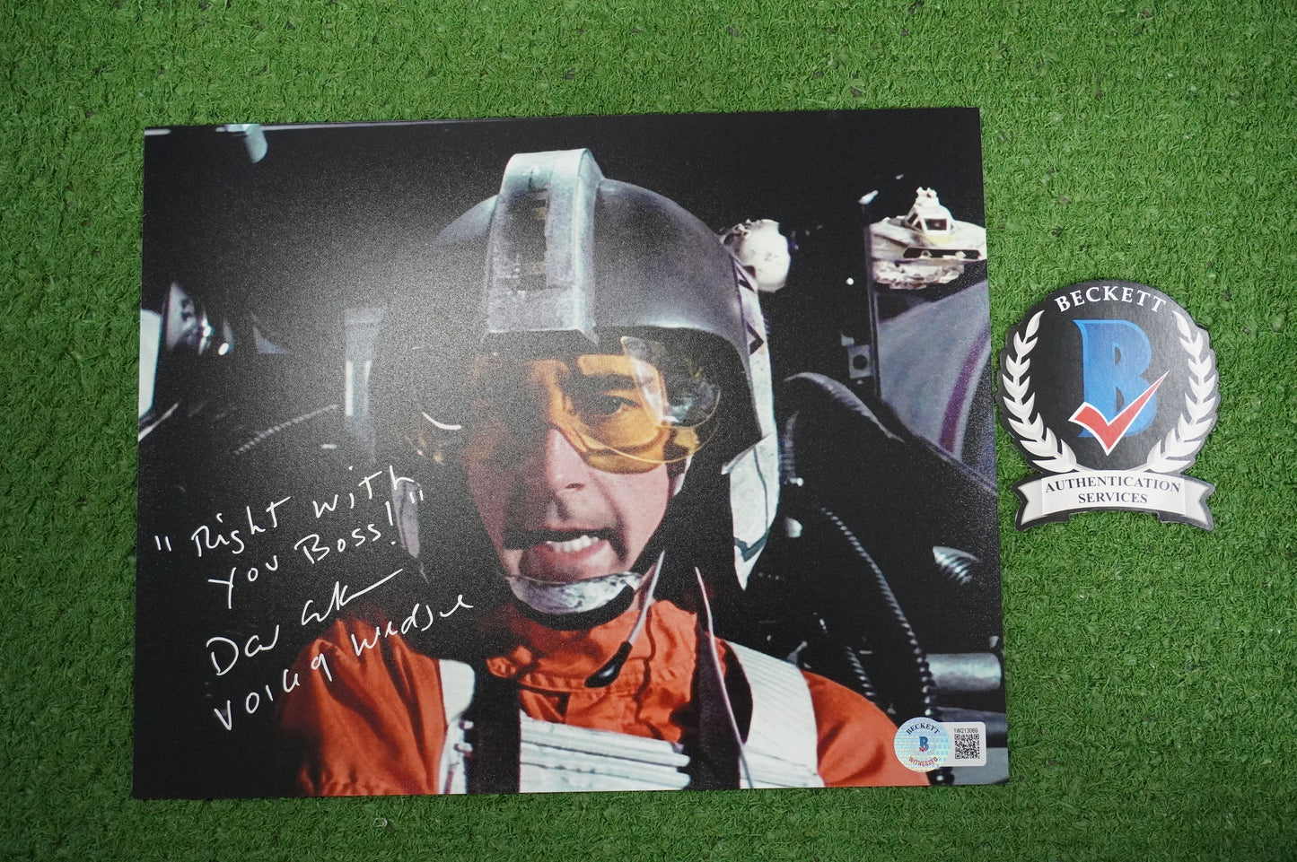 DAVID ANKRUM SIGNED 8x10 PHOTO STAR WARS Voice of Wedge w/Inscriptions BAS COA