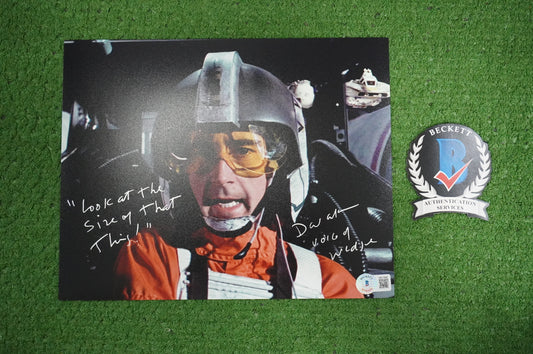DAVID ANKRUM SIGNED 8x10 PHOTO STAR WARS Voice of Wedge w/Inscriptions BAS COA