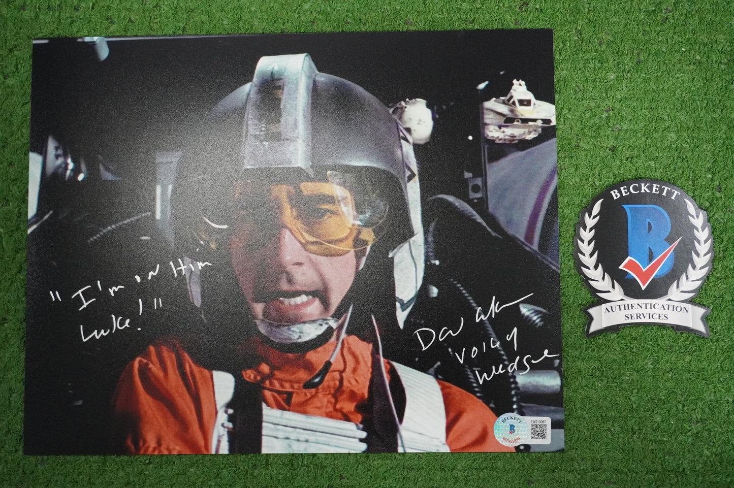 DAVID ANKRUM SIGNED 8x10 PHOTO STAR WARS Voice of Wedge w/Inscriptions BAS COA