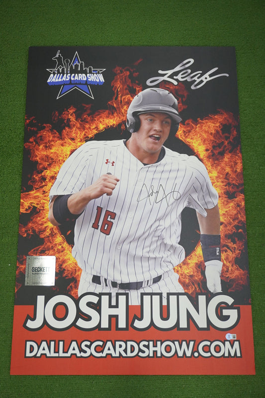 JOSH JUNG TEXAS TECH RED RAIDERS SIGNED 24x36 Dallas Card Show FOAM BOARD BAS