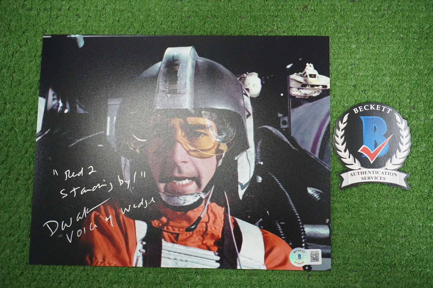 DAVID ANKRUM SIGNED 8x10 PHOTO STAR WARS Voice of Wedge w/Inscriptions BAS COA