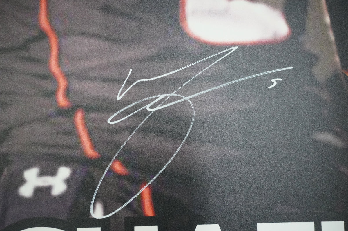 MICHAEL CRABTREE TEXAS TECH RED RAIDERS 49ers SIGNED 24x36 Dallas Card Show FOAM BOARD BAS