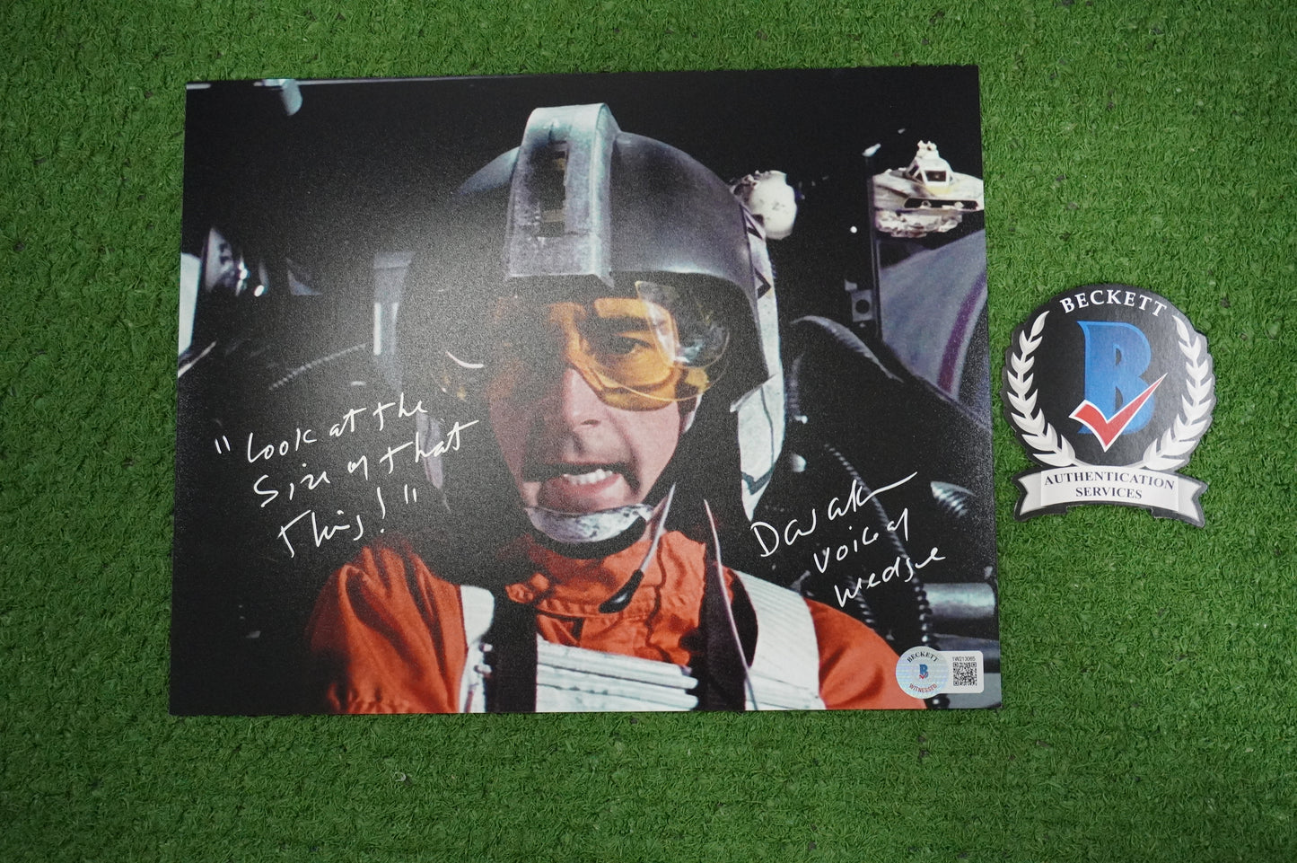 DAVID ANKRUM SIGNED 8x10 PHOTO STAR WARS Voice of Wedge w/Inscriptions BAS COA