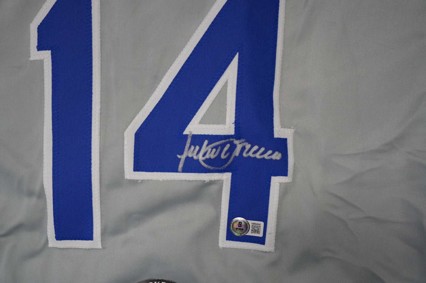 JULIO FRANCO TEXAS RANGERS SIGNED ROAD JERSEY BAS COA