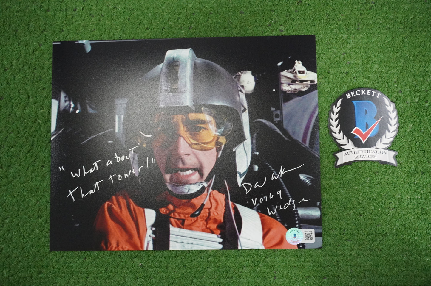 DAVID ANKRUM SIGNED 8x10 PHOTO STAR WARS Voice of Wedge w/Inscriptions BAS COA