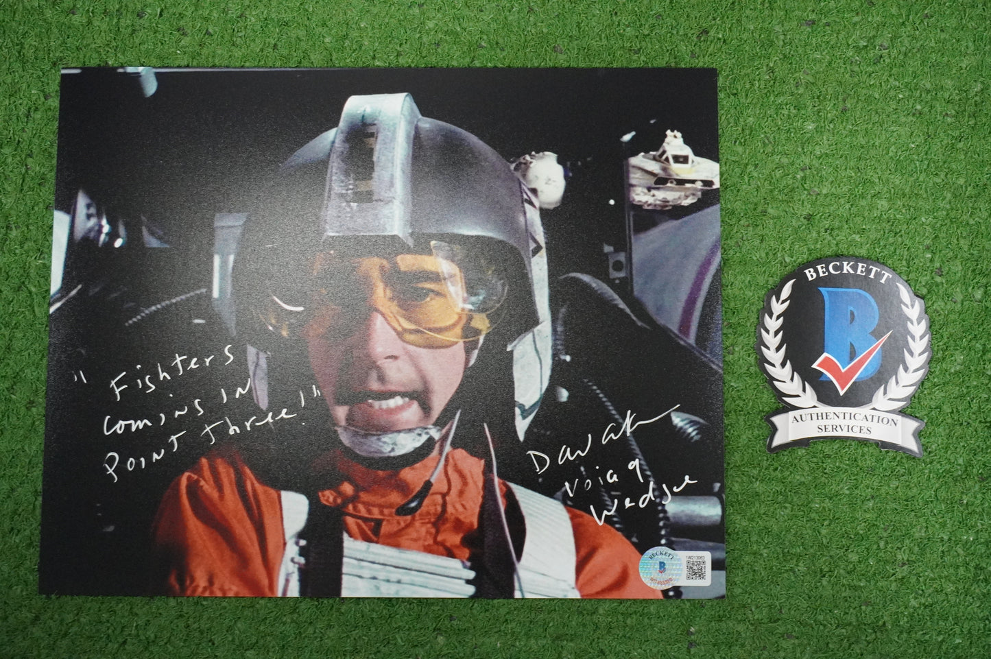 DAVID ANKRUM SIGNED 8x10 PHOTO STAR WARS Voice of Wedge w/Inscriptions BAS COA