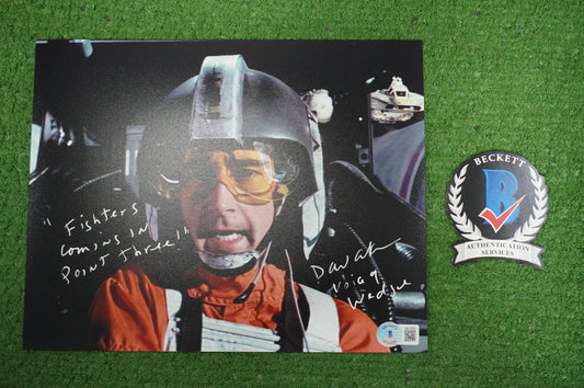 DAVID ANKRUM SIGNED 8x10 PHOTO STAR WARS Voice of Wedge w/Inscriptions BAS COA