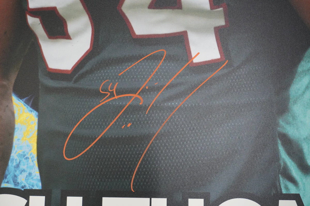 ZACH THOMAS MIAMI DOLPHINS SIGNED 24x36 Dallas Card Show FOAM BOARD BAS