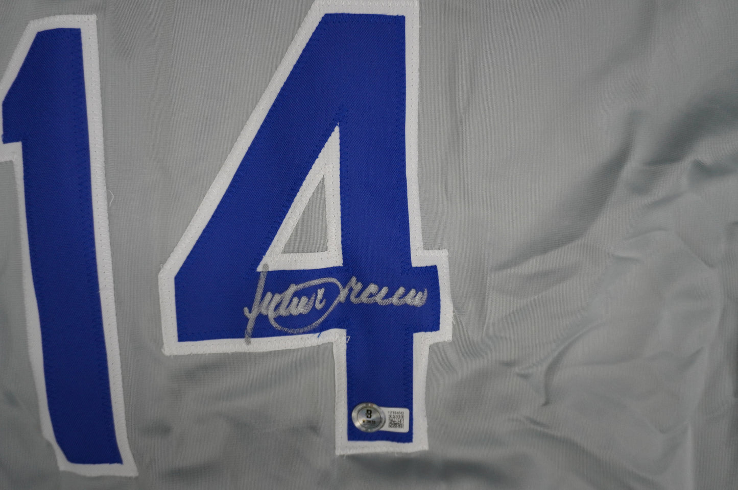 JULIO FRANCO TEXAS RANGERS SIGNED ROAD JERSEY BAS COA