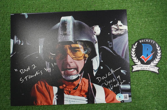 DAVID ANKRUM SIGNED 8x10 PHOTO STAR WARS Voice of Wedge w/Inscriptions BAS COA