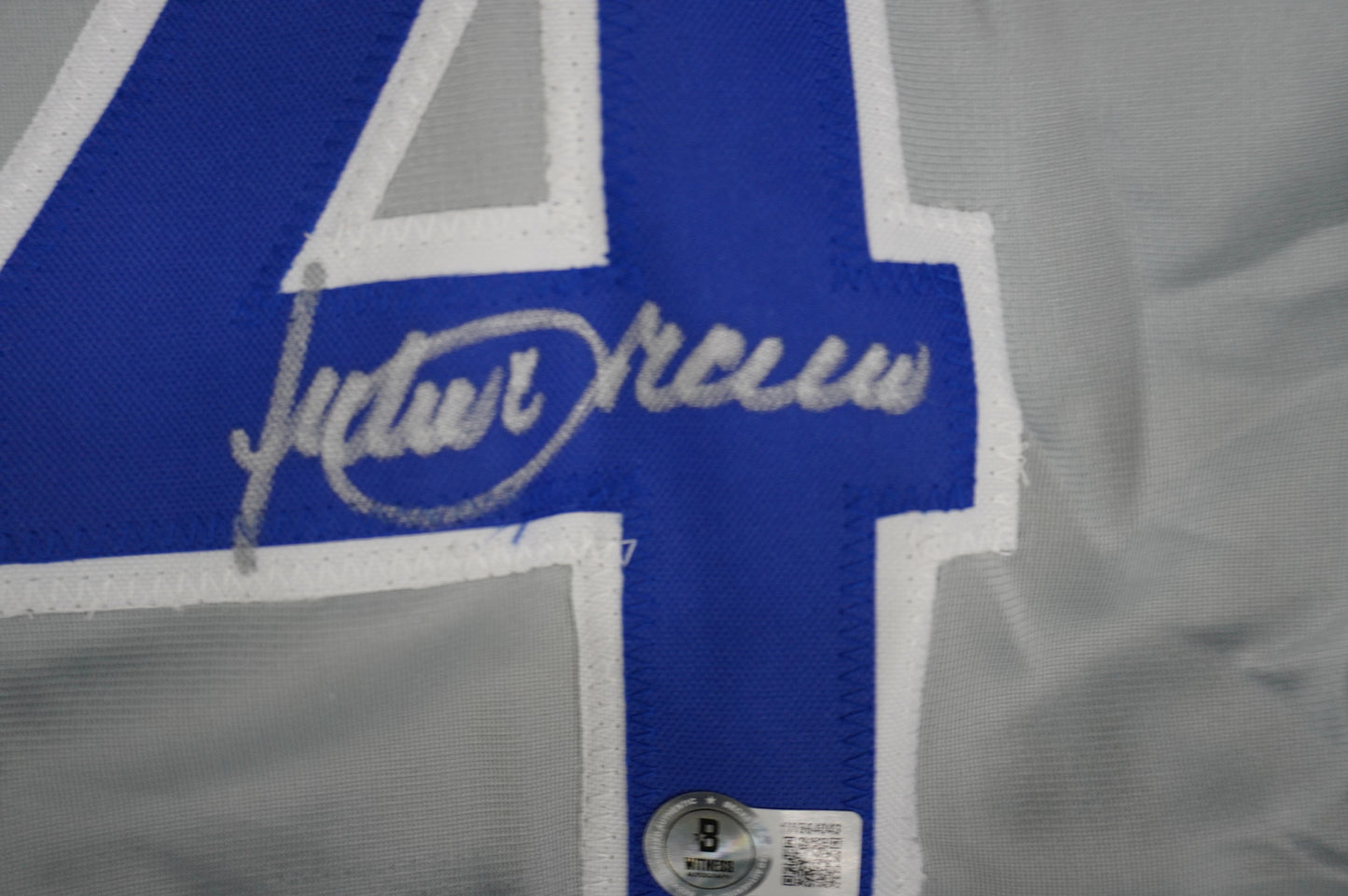 JULIO FRANCO TEXAS RANGERS SIGNED ROAD JERSEY BAS COA