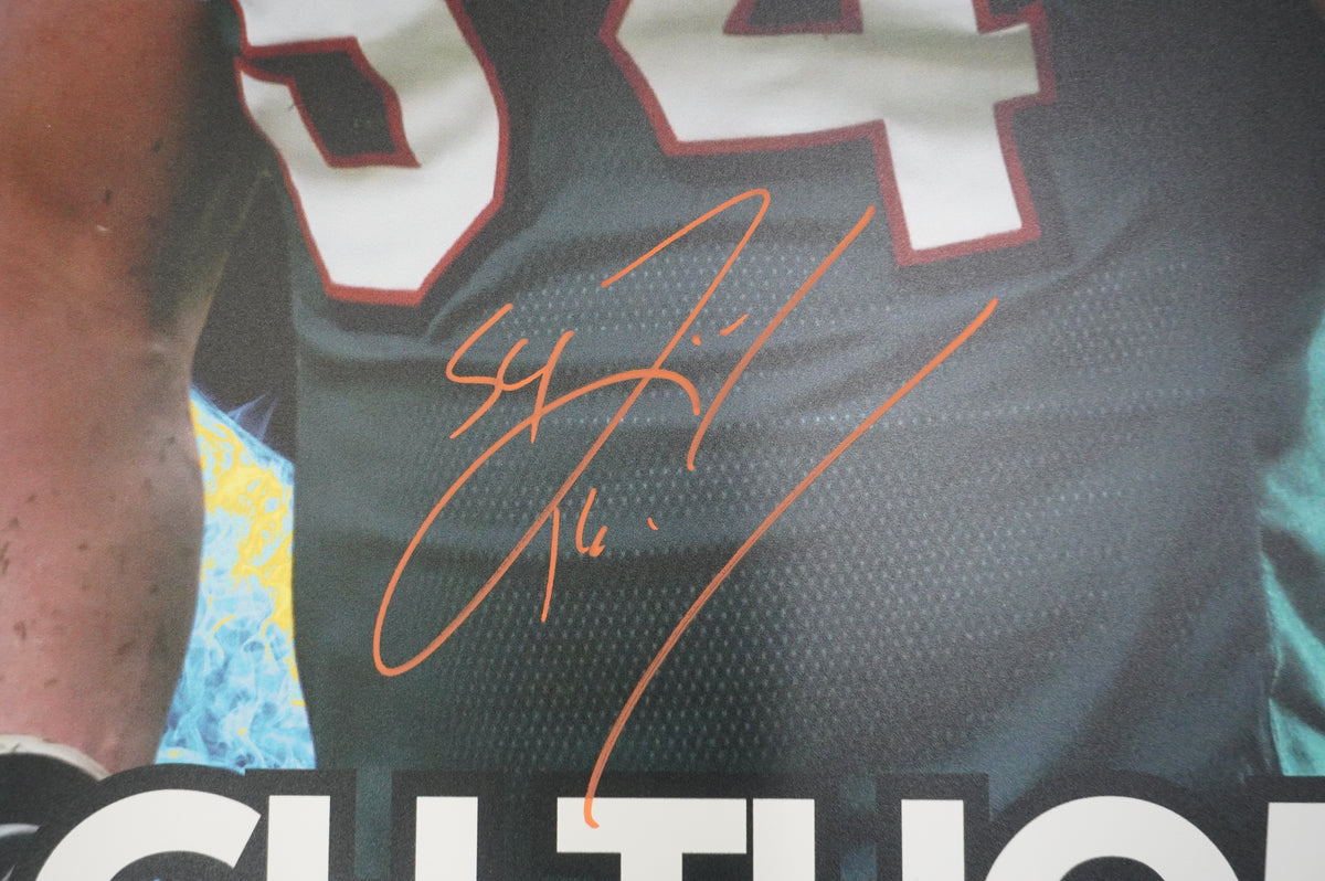 ZACH THOMAS MIAMI DOLPHINS Texas Tech SIGNED 24x36 Dallas Card Show FOAM BOARD BAS