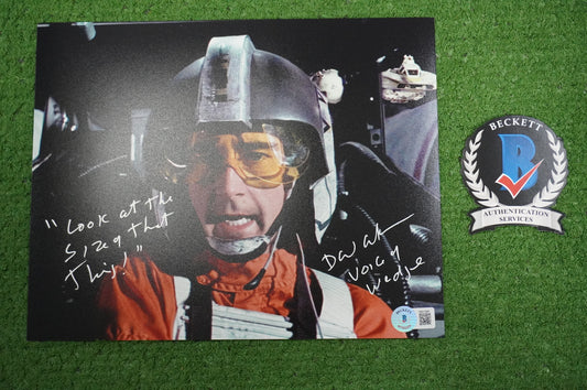 DAVID ANKRUM SIGNED 8x10 PHOTO STAR WARS Voice of Wedge w/Inscriptions BAS COA