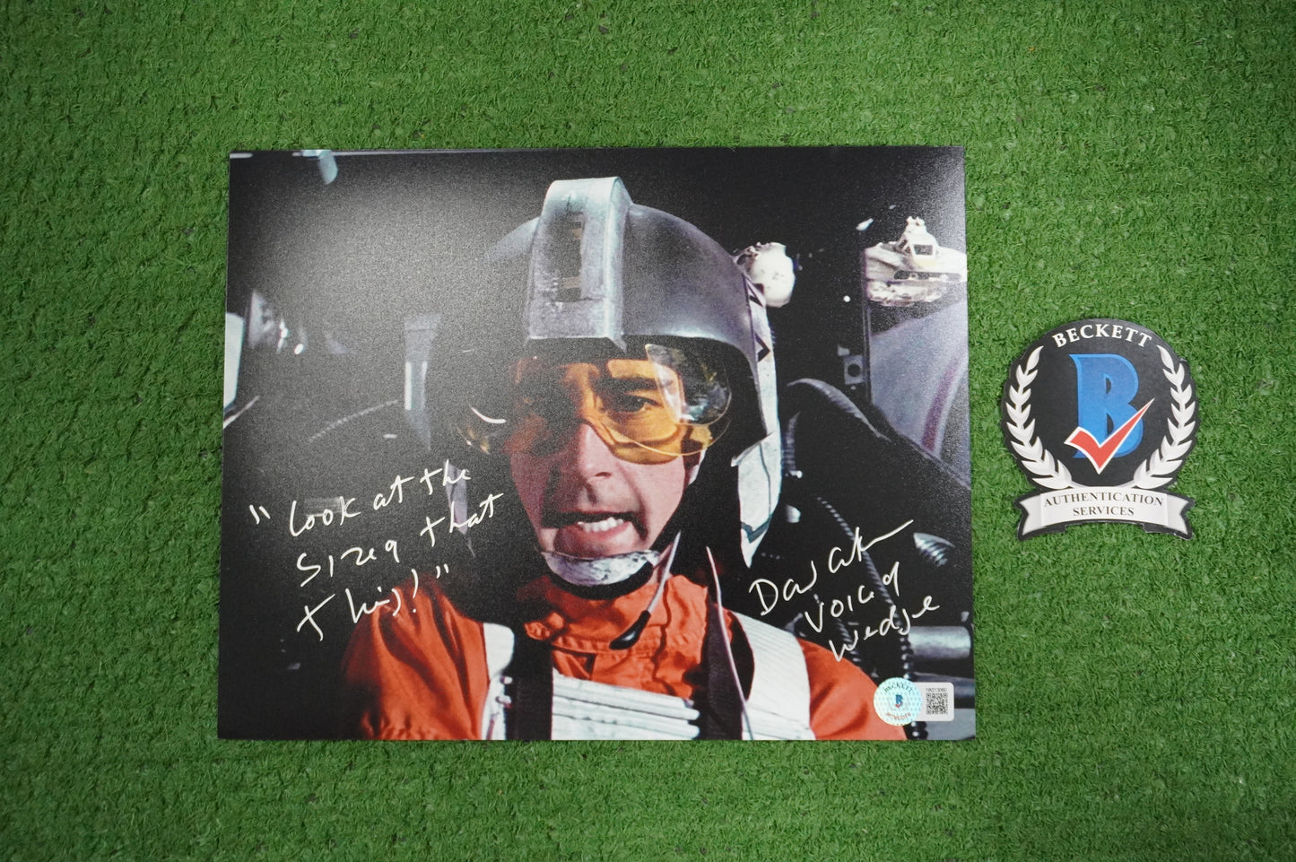 DAVID ANKRUM SIGNED 8x10 PHOTO STAR WARS Voice of Wedge w/Inscriptions BAS COA