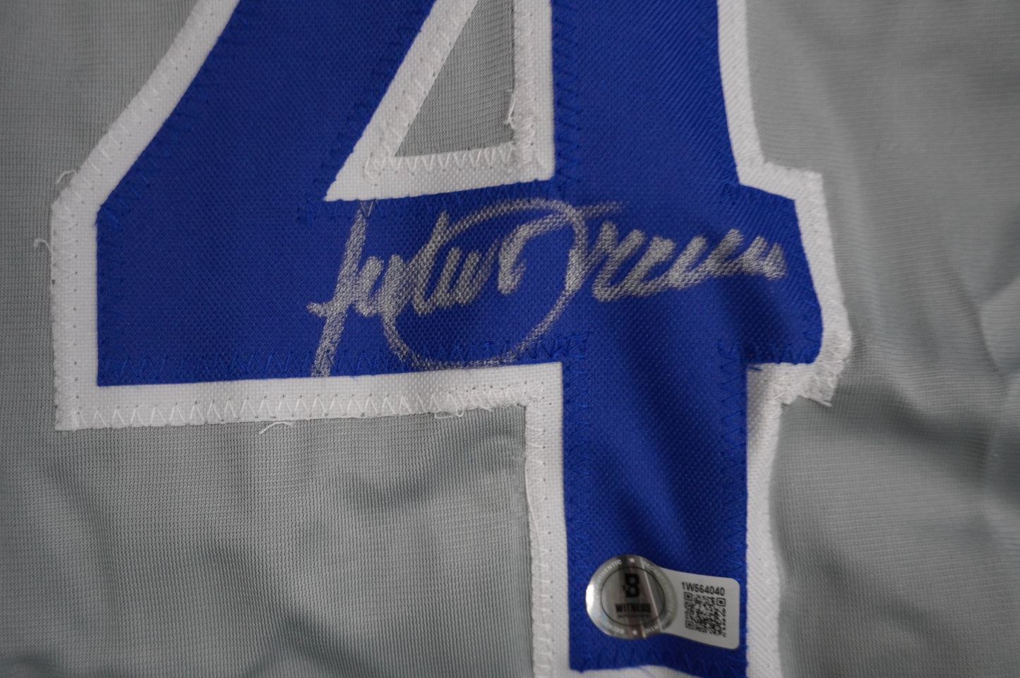 JULIO FRANCO TEXAS RANGERS SIGNED ROAD JERSEY BAS COA