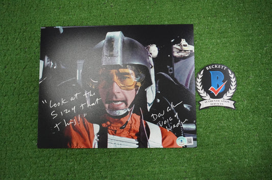 DAVID ANKRUM SIGNED 8x10 PHOTO STAR WARS Voice of Wedge w/Inscriptions BAS COA
