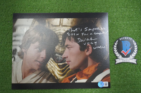 DAVID ANKRUM SIGNED 8x10 PHOTO STAR WARS Voice of Wedge w/Inscriptions BAS COA