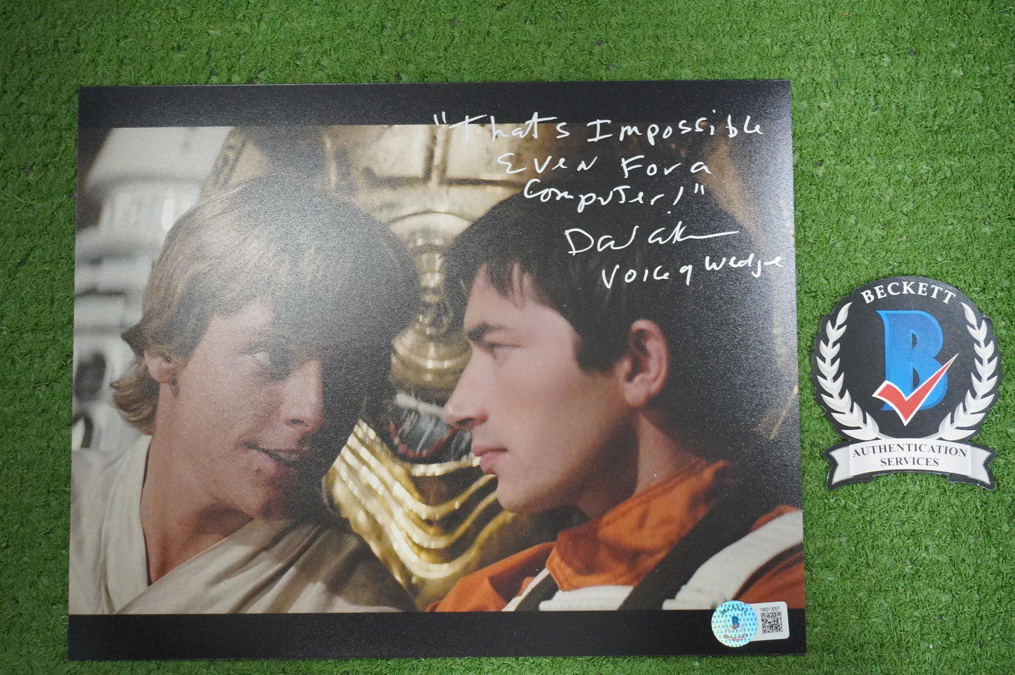 DAVID ANKRUM SIGNED 8x10 PHOTO STAR WARS Voice of Wedge w/Inscriptions BAS COA