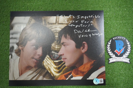 DAVID ANKRUM SIGNED 8x10 PHOTO STAR WARS Voice of Wedge w/Inscriptions BAS COA