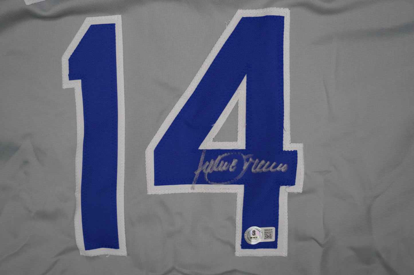 JULIO FRANCO TEXAS RANGERS SIGNED ROAD JERSEY BAS COA