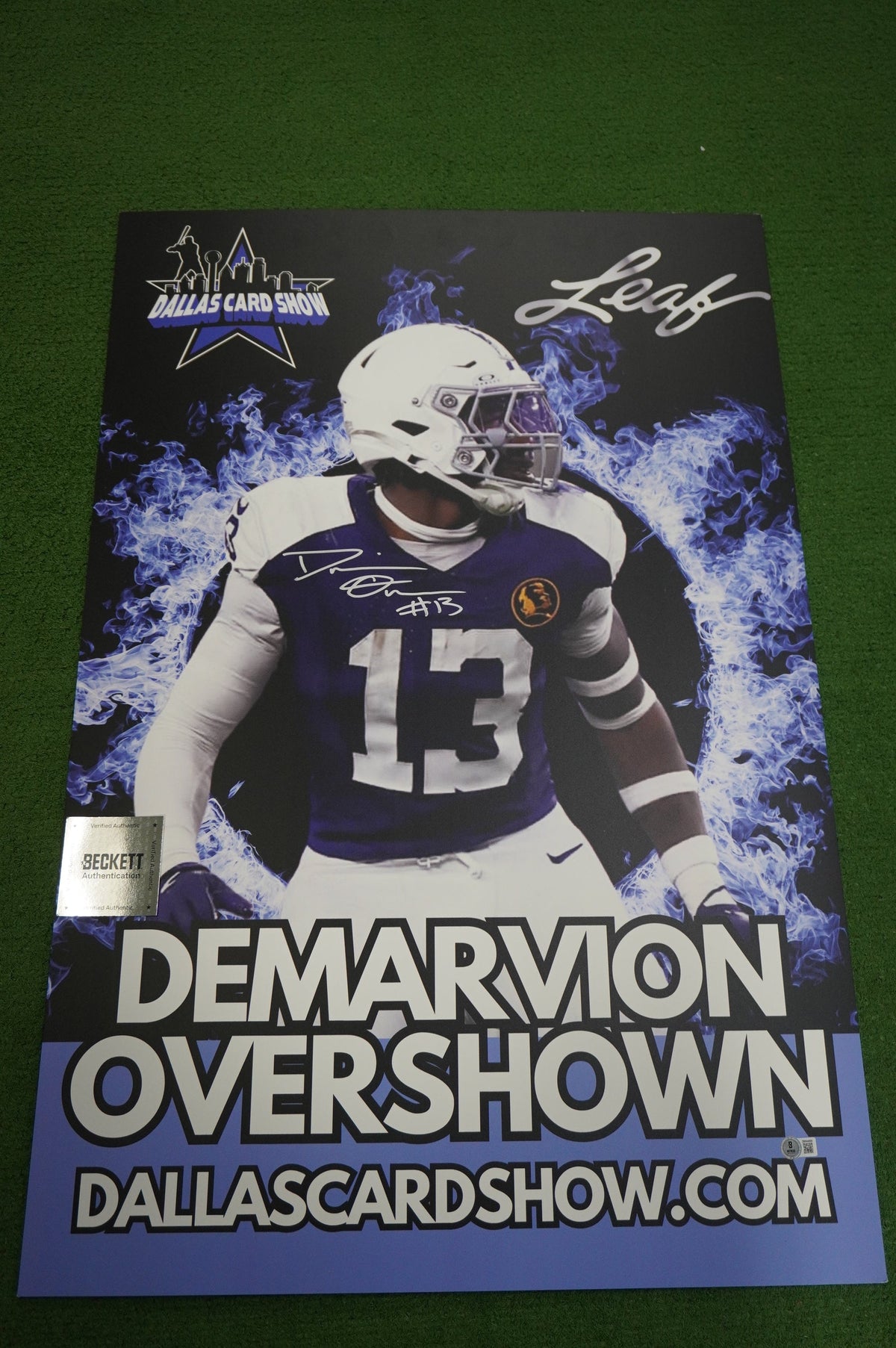 DeMARVION OVERSHOWN DALLAS COWBOYS SIGNED 24x36 Dallas Card Show FOAM BOARD BAS