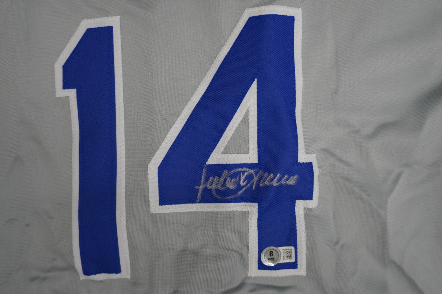 JULIO FRANCO TEXAS RANGERS SIGNED ROAD JERSEY BAS COA