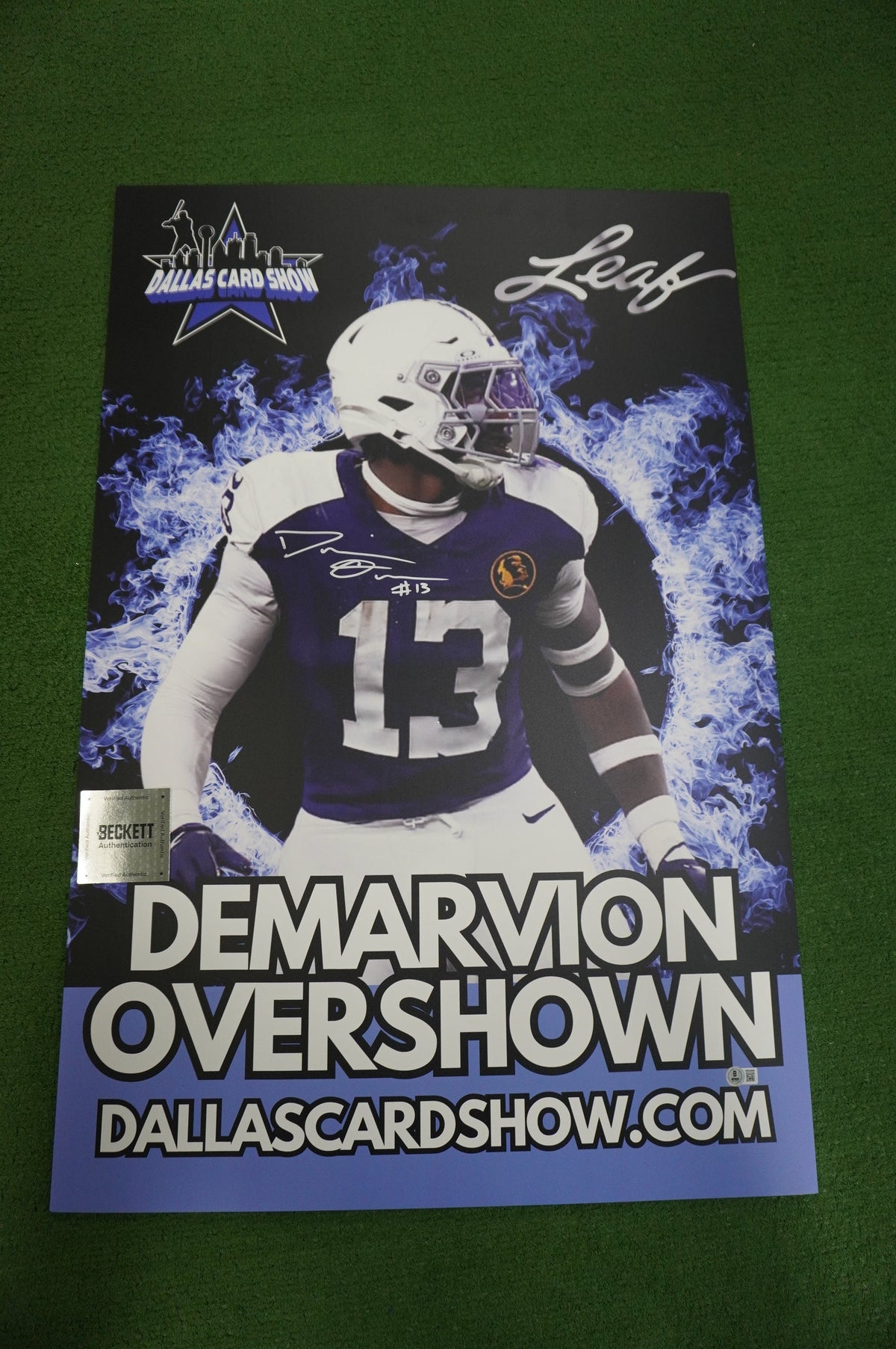 DeMARVION OVERSHOWN DALLAS COWBOYS SIGNED 24x36 Dallas Card Show FOAM BOARD Longhorns BAS