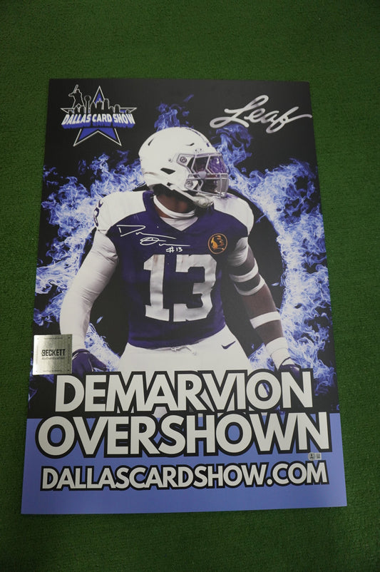 DeMARVION OVERSHOWN DALLAS COWBOYS SIGNED 24x36 Dallas Card Show FOAM BOARD Longhorns BAS