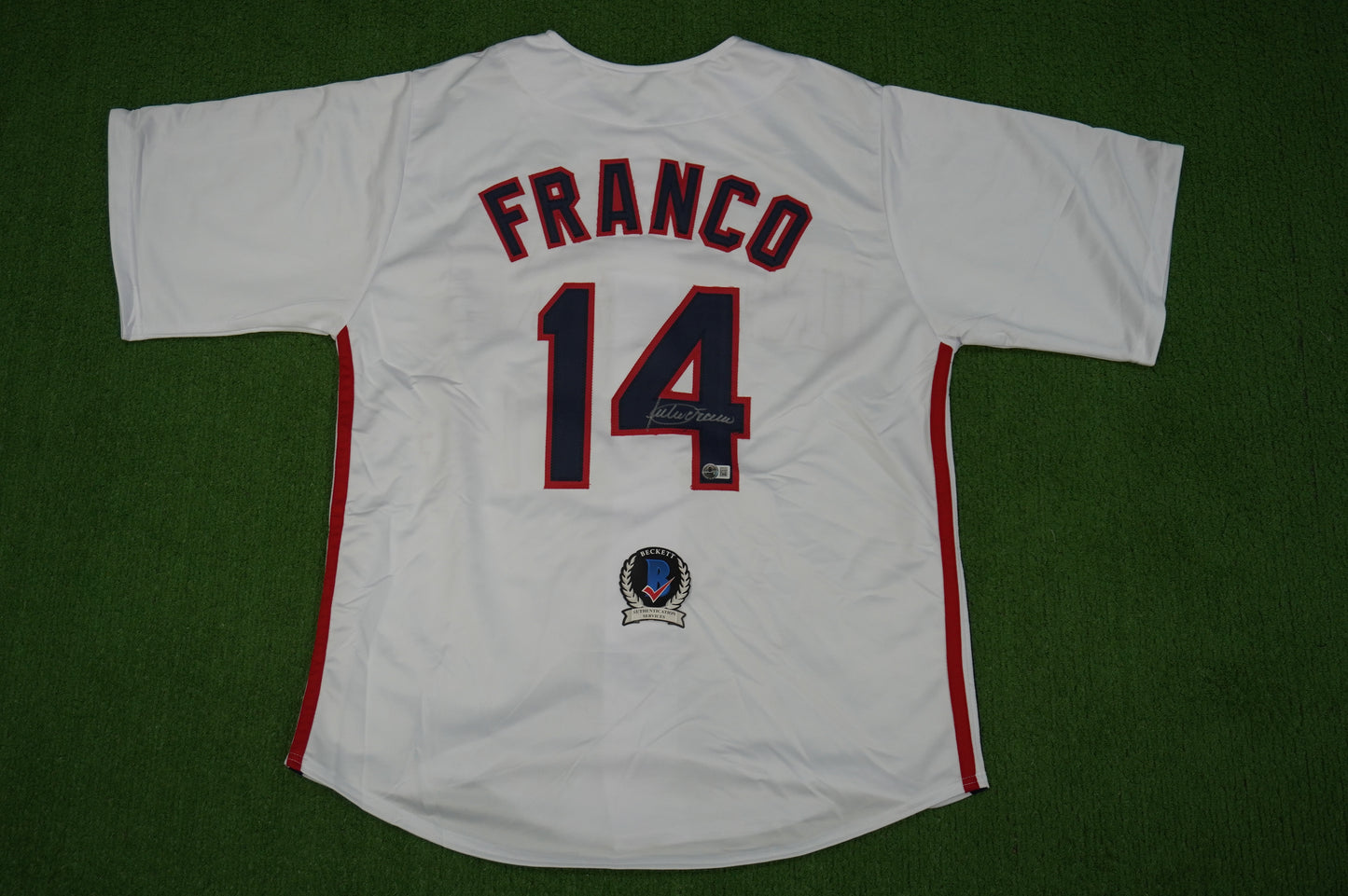 JULIO FRANCO CLEVELAND INDIANS SIGNED JERSEY BAS COA