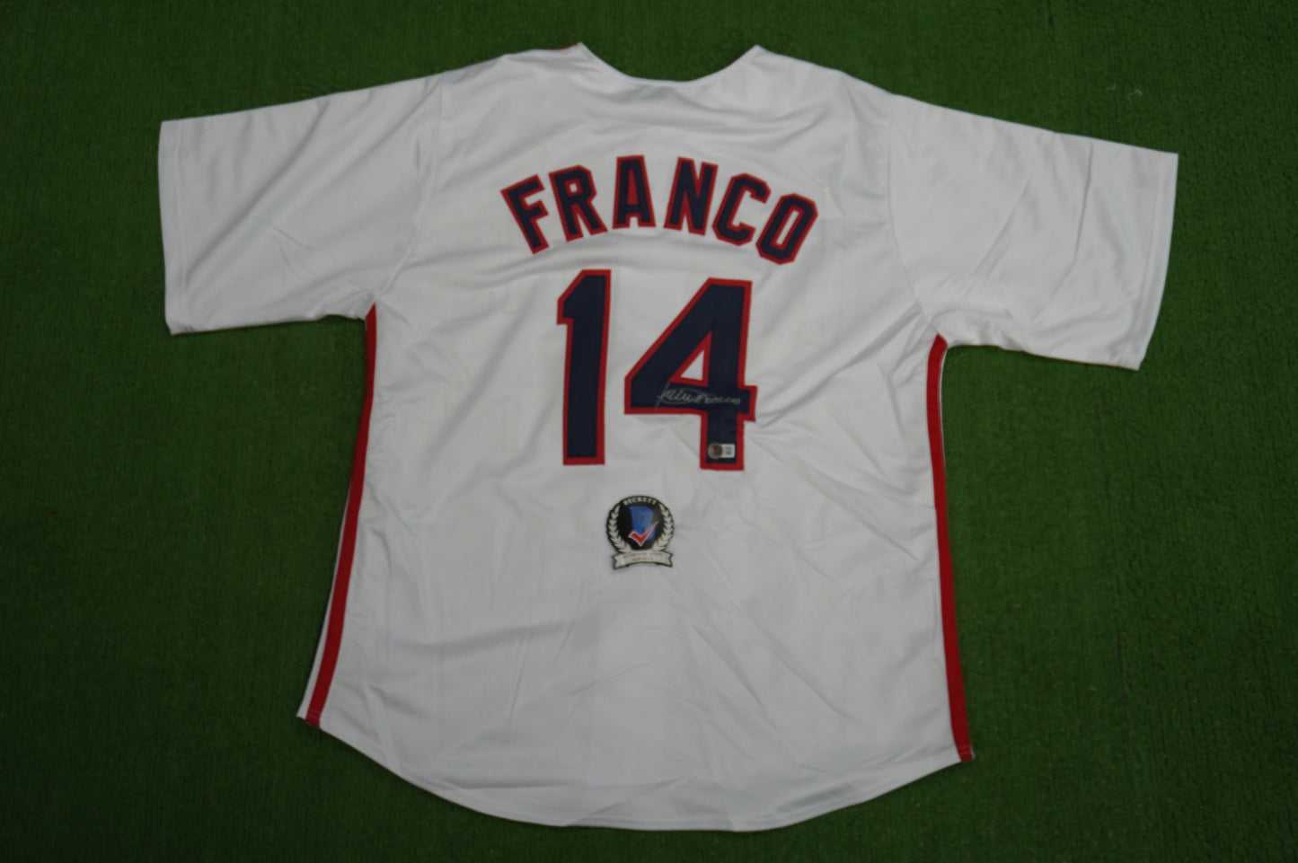 JULIO FRANCO CLEVELAND INDIANS SIGNED JERSEY BAS COA