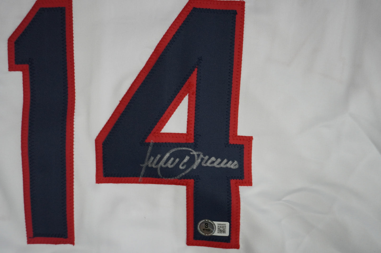 JULIO FRANCO CLEVELAND INDIANS SIGNED JERSEY BAS COA