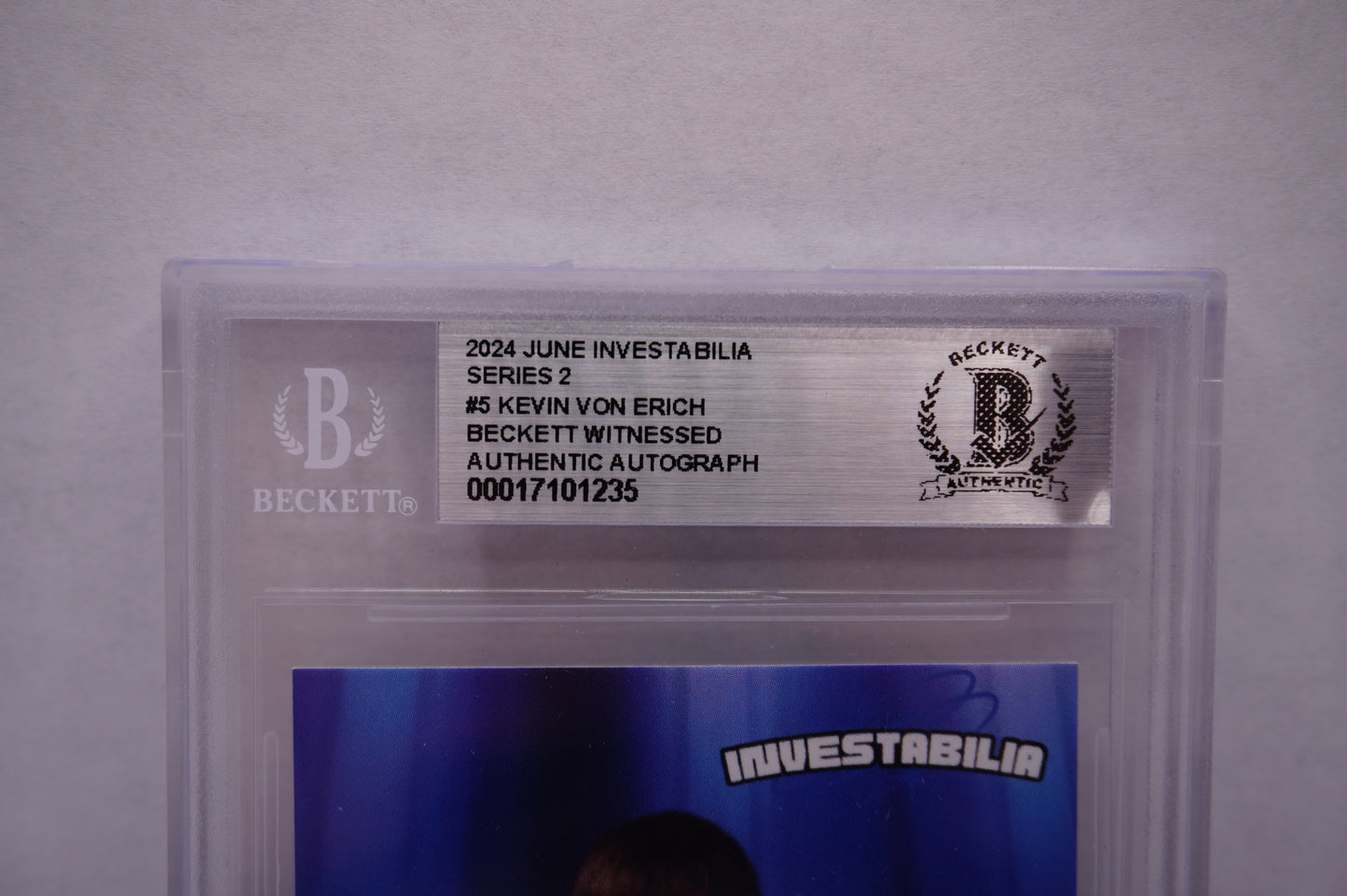 2024 JUNE INVESTABILIA SERIES 2 KEVIN VON ERICH #5 BGS AUTH. AUTO