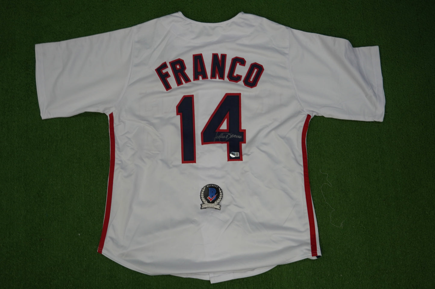 JULIO FRANCO CLEVELAND INDIANS SIGNED JERSEY BAS COA