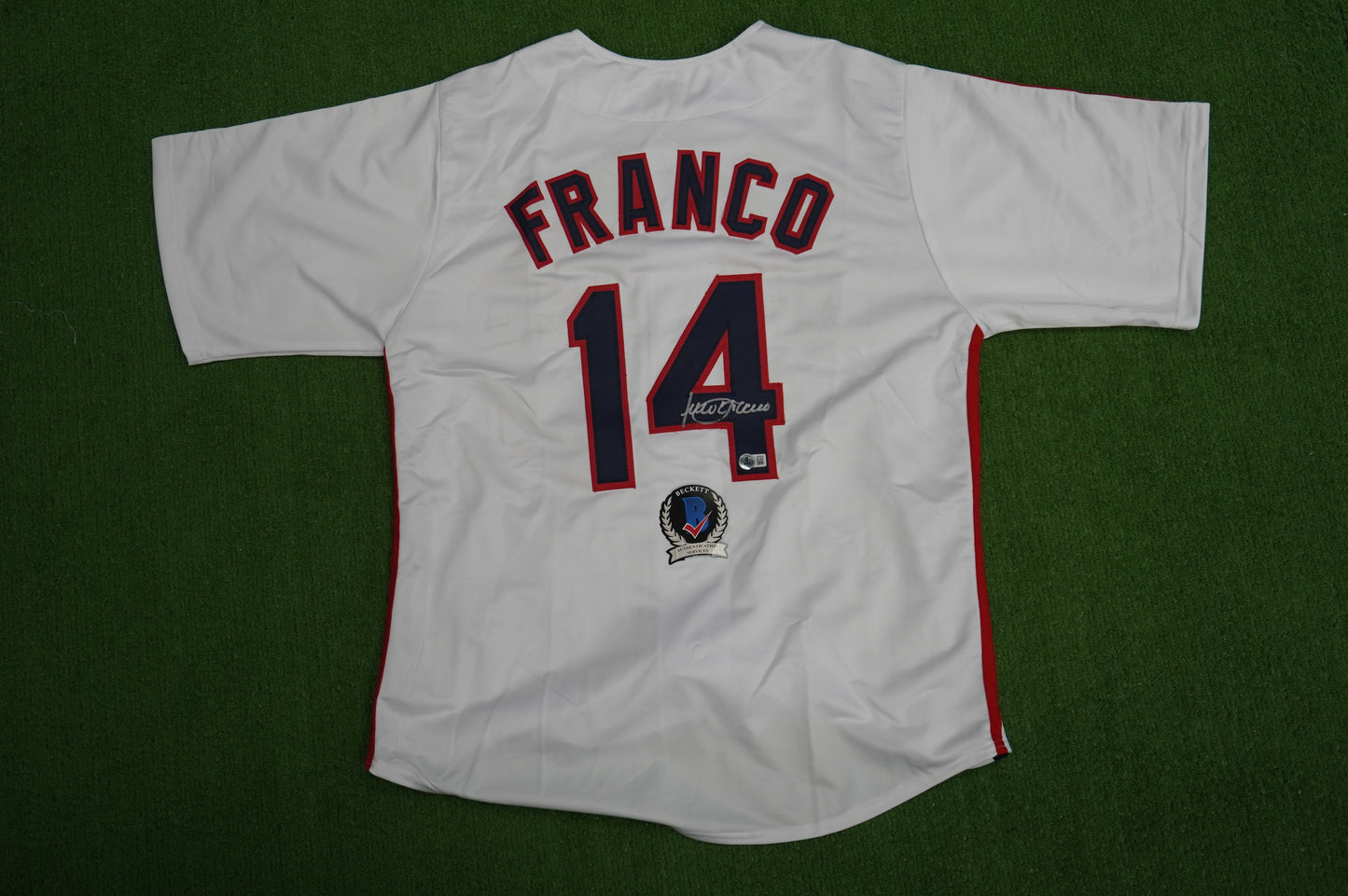 JULIO FRANCO CLEVELAND INDIANS SIGNED JERSEY BAS COA