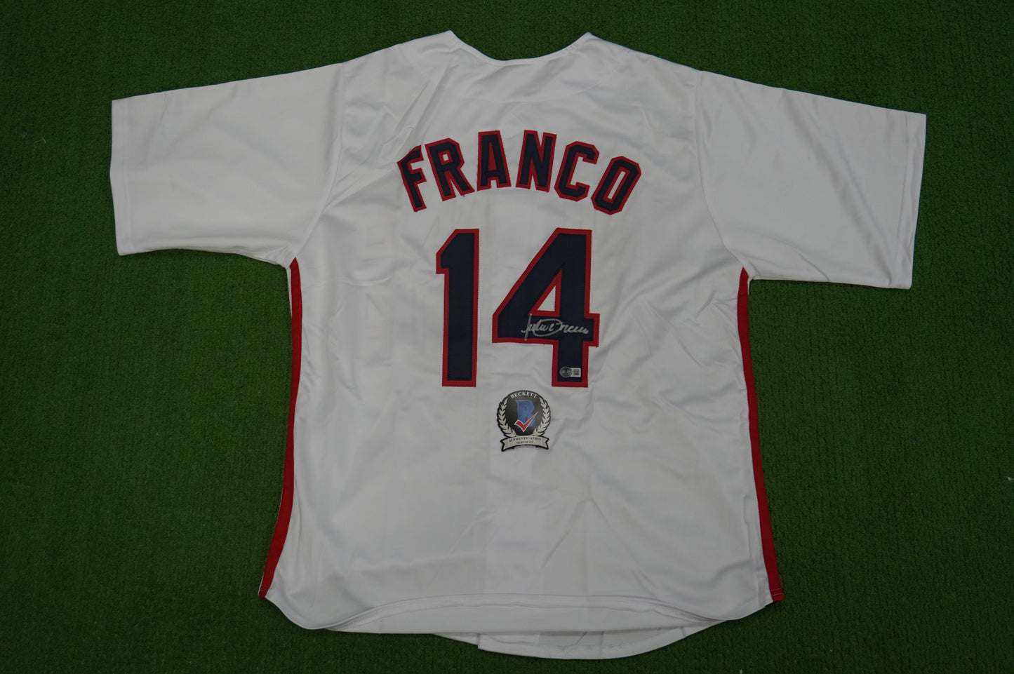 JULIO FRANCO CLEVELAND INDIANS SIGNED JERSEY BAS COA