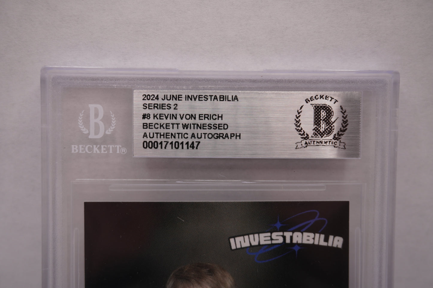 2024 JUNE INVESTABILIA SERIES 2 KEVIN VON ERICH #8 BGS AUTH. AUTO