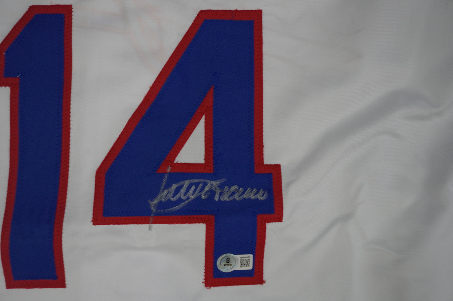 JULIO FRANCO TEXAS RANGERS WHITE SIGNED JERSEY BAS COA