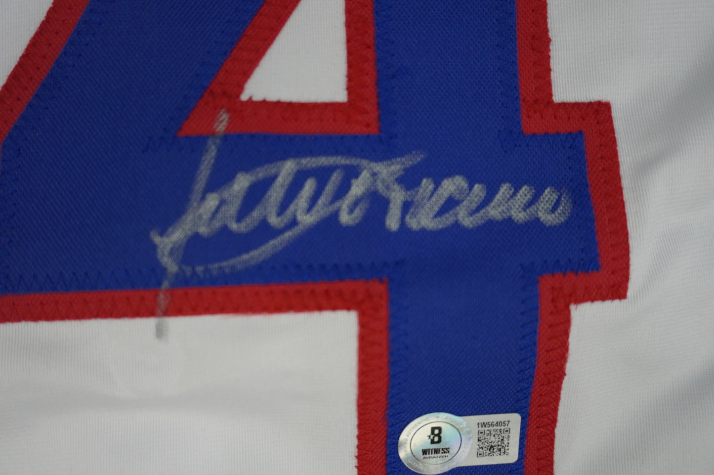 JULIO FRANCO TEXAS RANGERS WHITE SIGNED JERSEY BAS COA