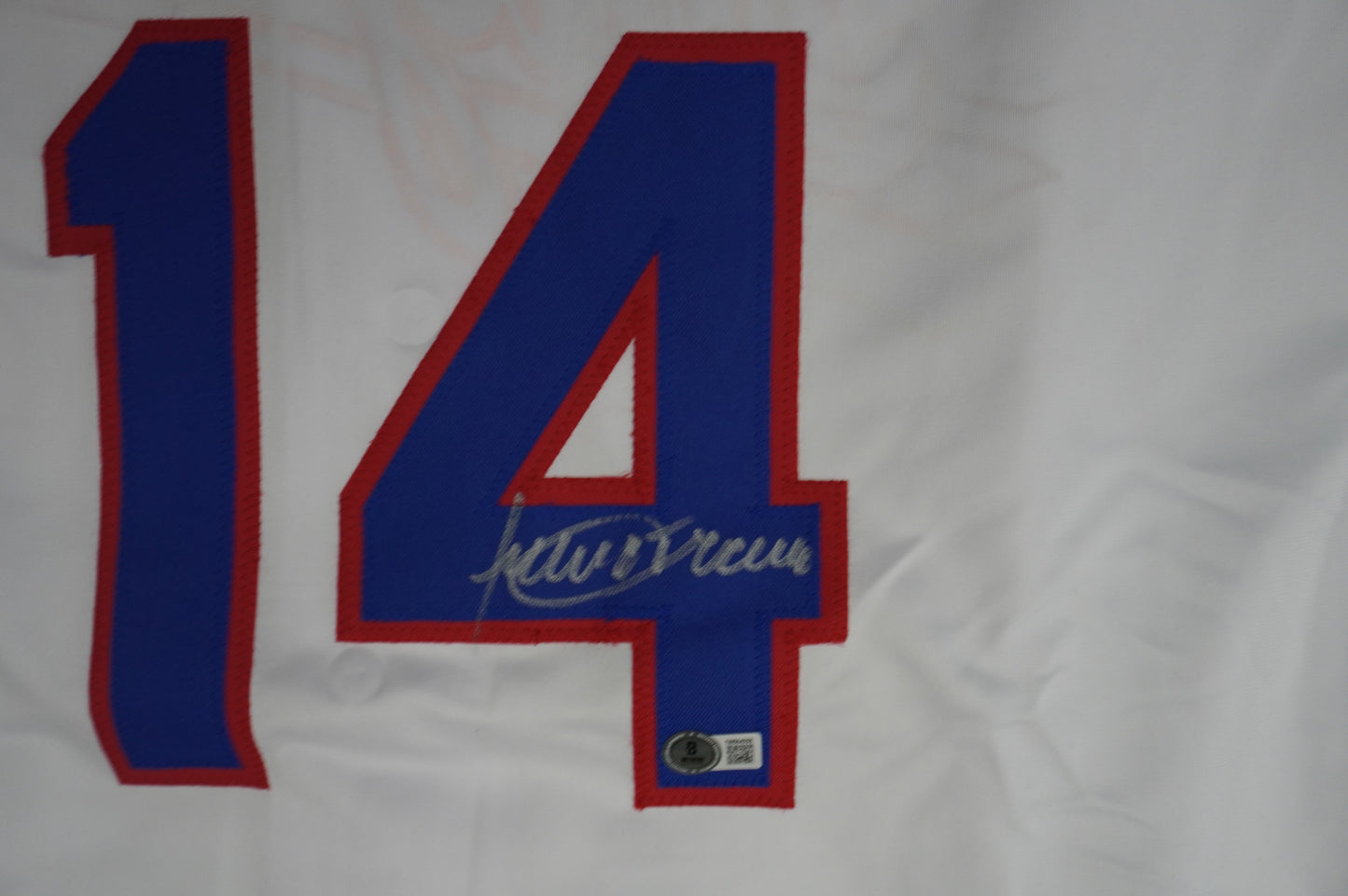 JULIO FRANCO TEXAS RANGERS WHITE SIGNED JERSEY BAS COA
