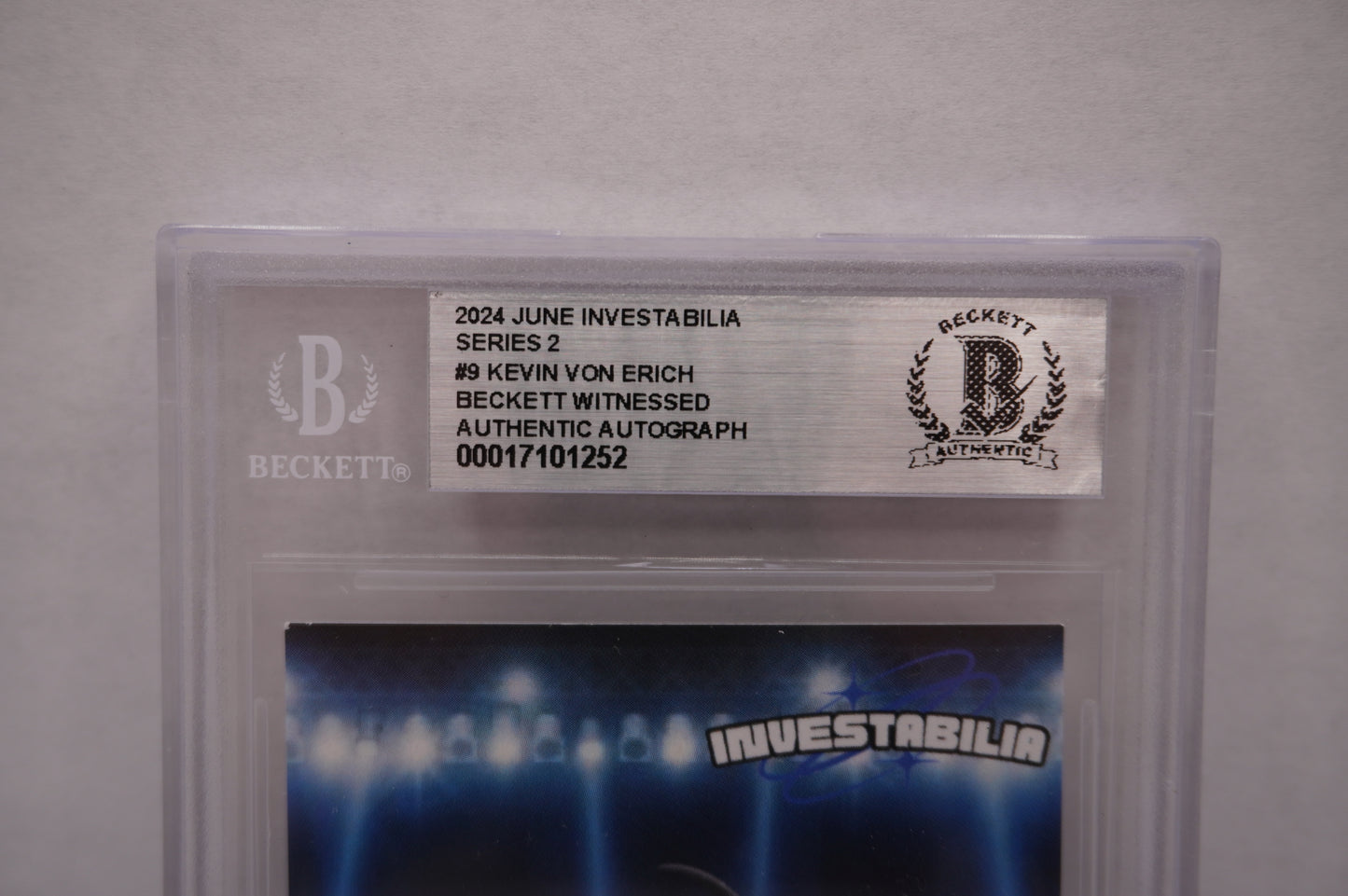 2024 JUNE INVESTABILIA SERIES 2 KEVIN VON ERICH #9 BGS AUTH. AUTO