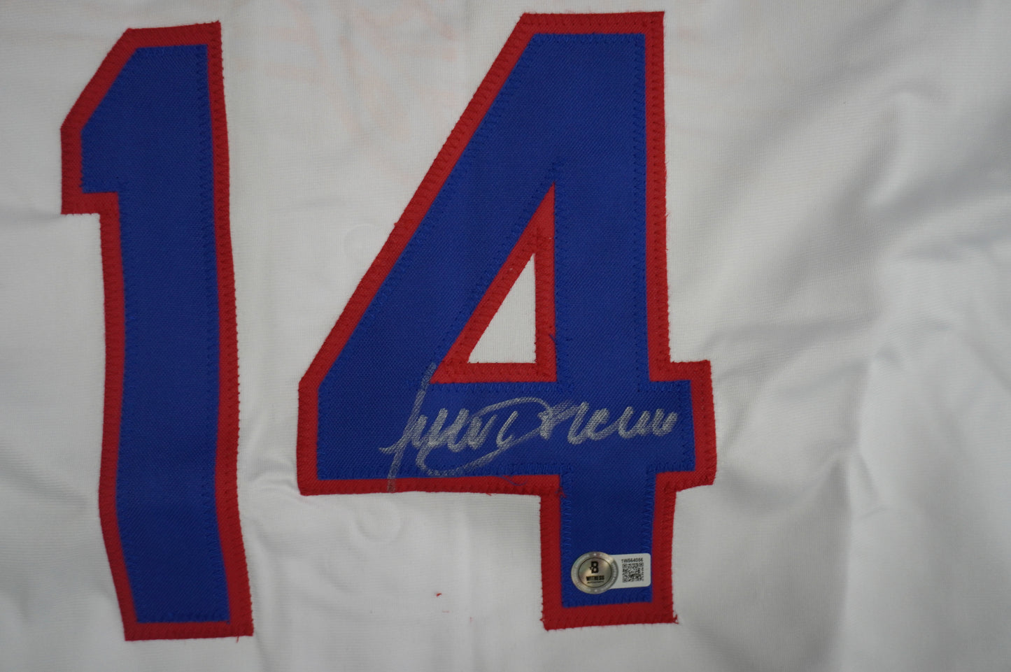 JULIO FRANCO TEXAS RANGERS WHITE SIGNED JERSEY BAS COA