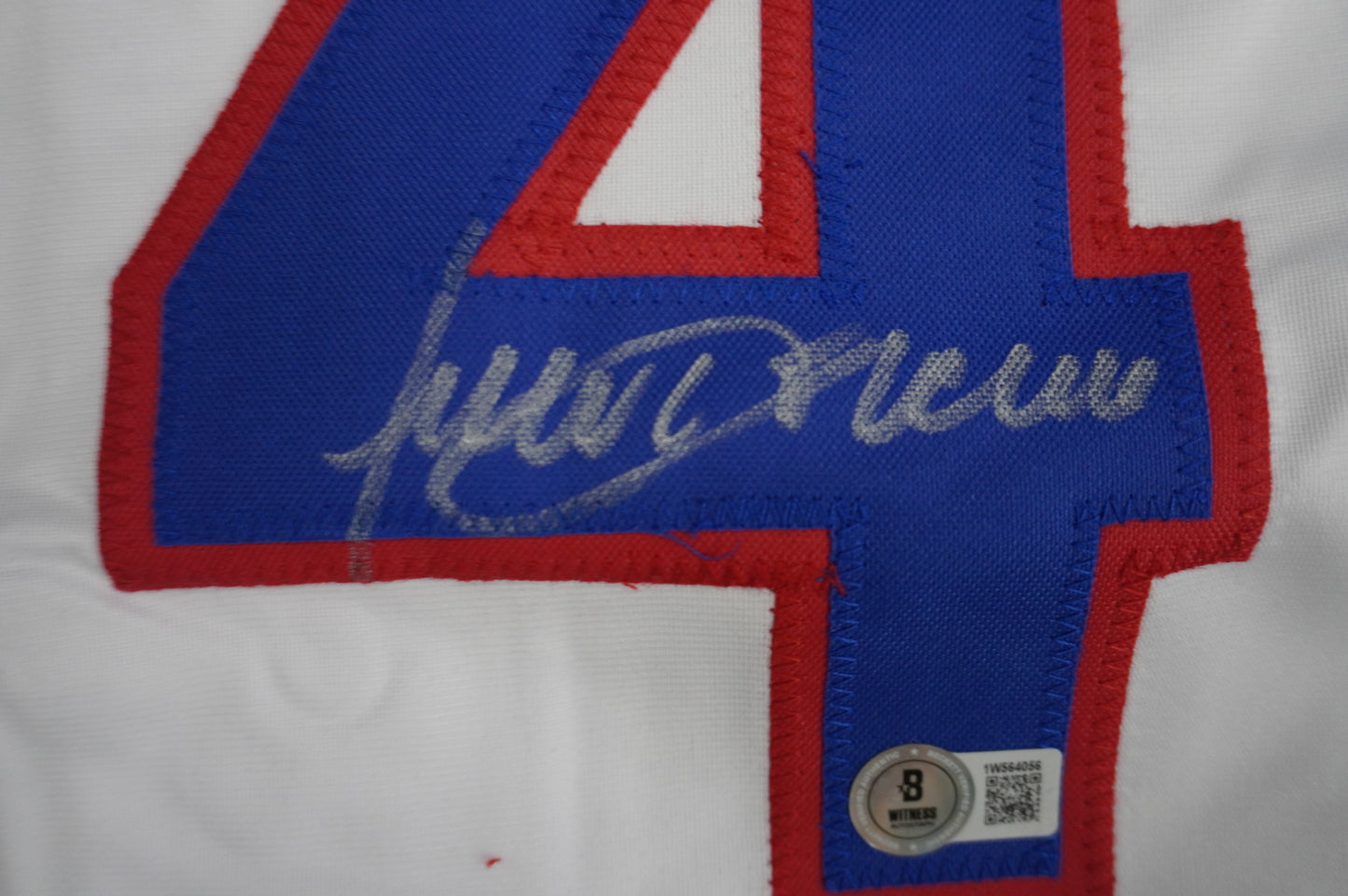 JULIO FRANCO TEXAS RANGERS WHITE SIGNED JERSEY BAS COA