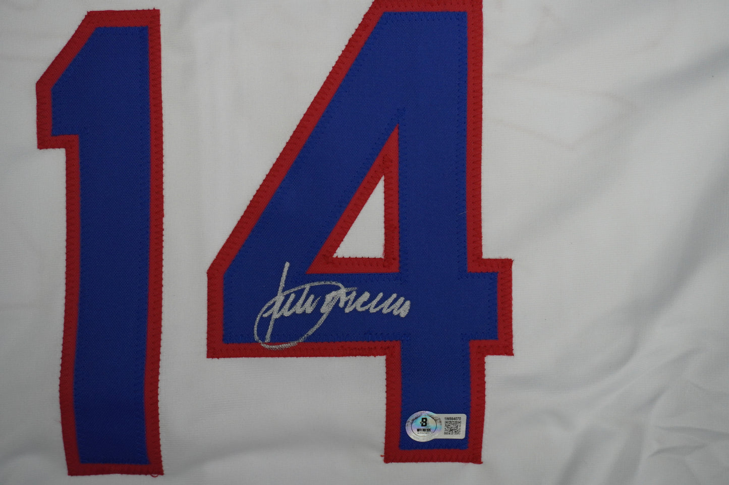 JULIO FRANCO TEXAS RANGERS WHITE SIGNED JERSEY BAS COA