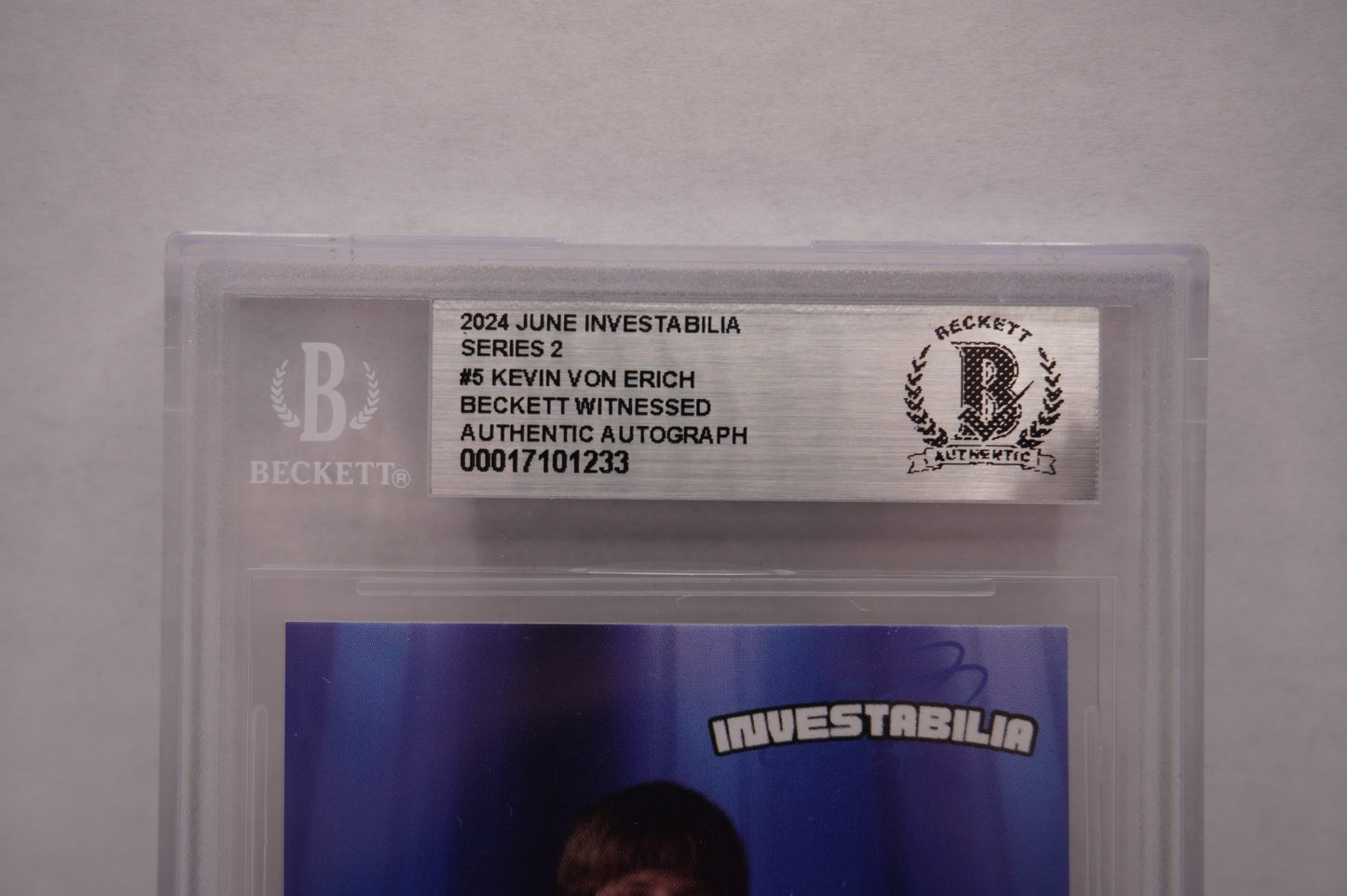 2024 JUNE INVESTABILIA SERIES 2 KEVIN VON ERICH #5 BGS AUTH. AUTO