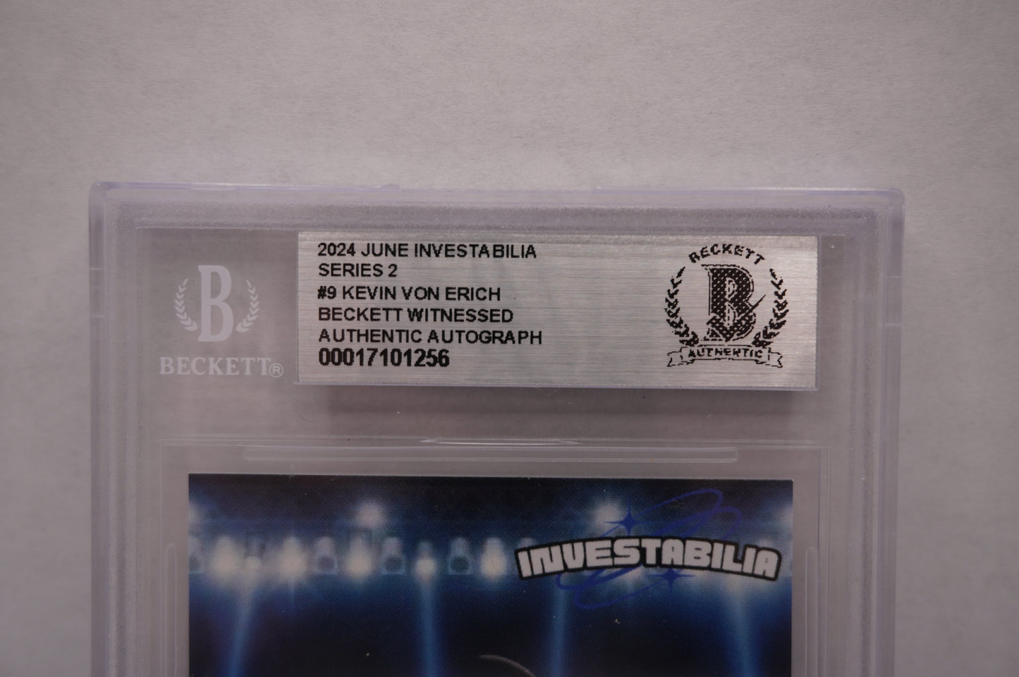 2024 JUNE INVESTABILIA SERIES 2 KEVIN VON ERICH #9 BGS AUTH. AUTO