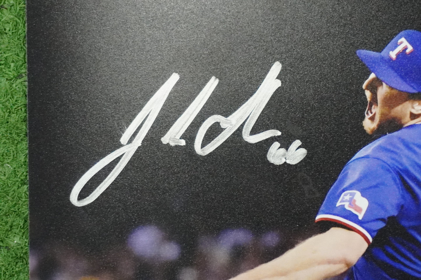JOSH SBORZ TEXAS RANGERS SIGNED 8x10 PHOTO World Series Glove Slam BAS COA