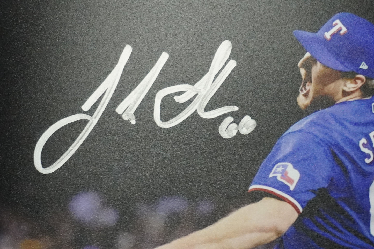 JOSH SBORZ TEXAS RANGERS SIGNED 8x10 PHOTO World Series Glove Slam BAS COA