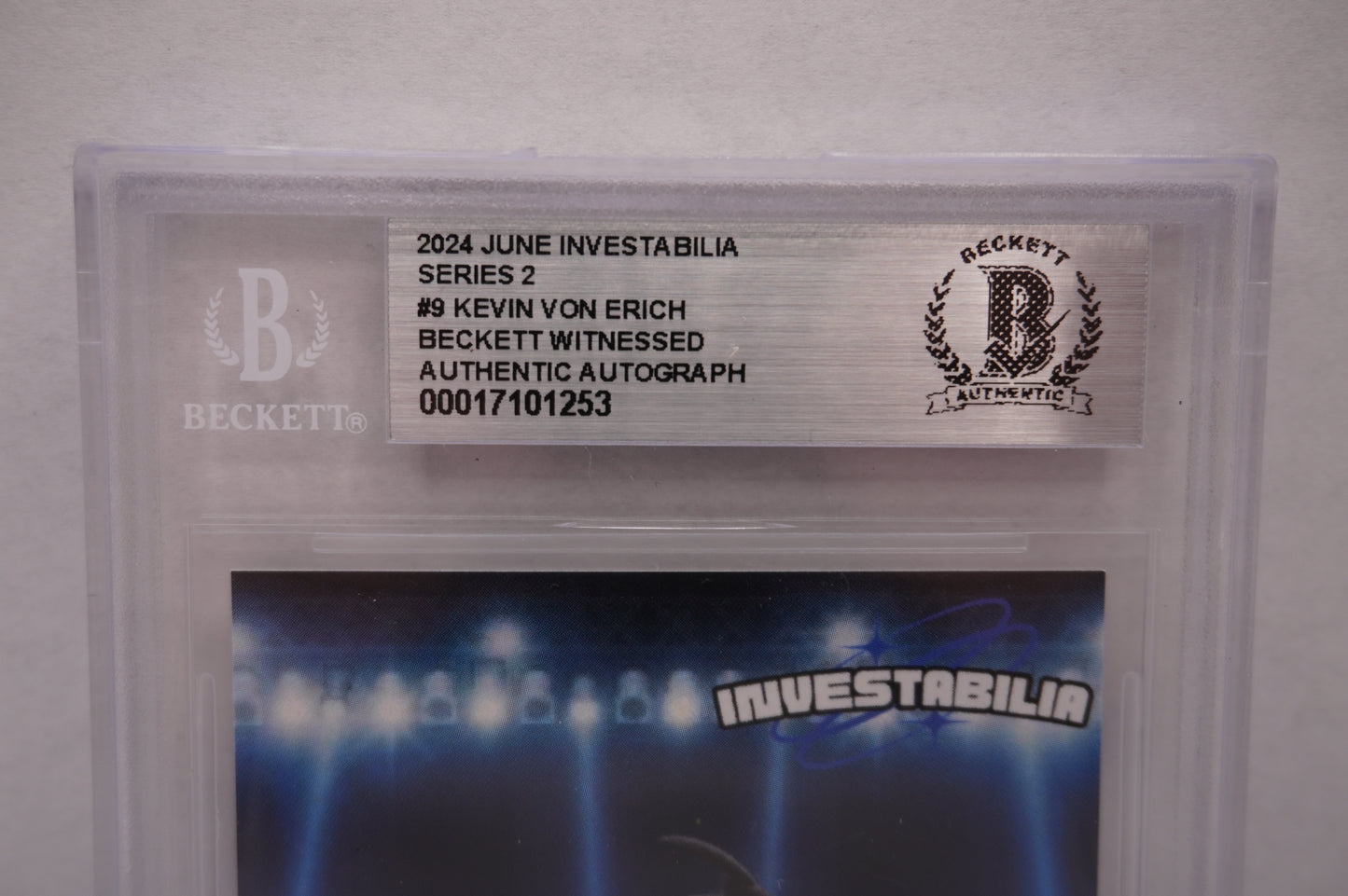 2024 JUNE INVESTABILIA SERIES 2 KEVIN VON ERICH #9 BGS AUTH. AUTO